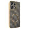 For Motorola Edge 50 Pro 5G Phone Case Carbon Fiber Textured Electroplated TPU Back Cover