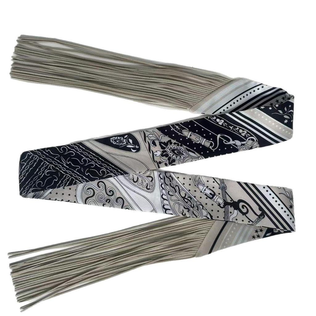 Женский твиловый шелковый галстук-лента в корейском стиле: Универсальный аксессуар-шарф и сумка