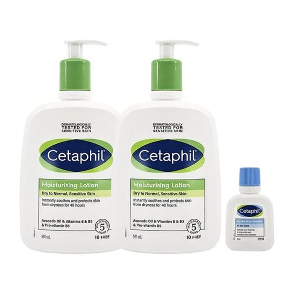 Cetaphil Увлажняющий лосьон большой объем 591 мл 2 шт. + Очищающее средство 29 мл