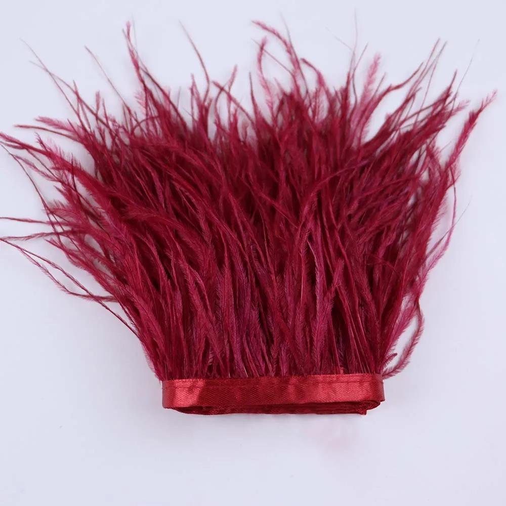 Feather53 Цветная лента с отделкой из страусиных перьев 10-15 см 1 м для поделок, свадебных платьев, карнавальных костюмов, домашнего декора, швейных принадлежностей