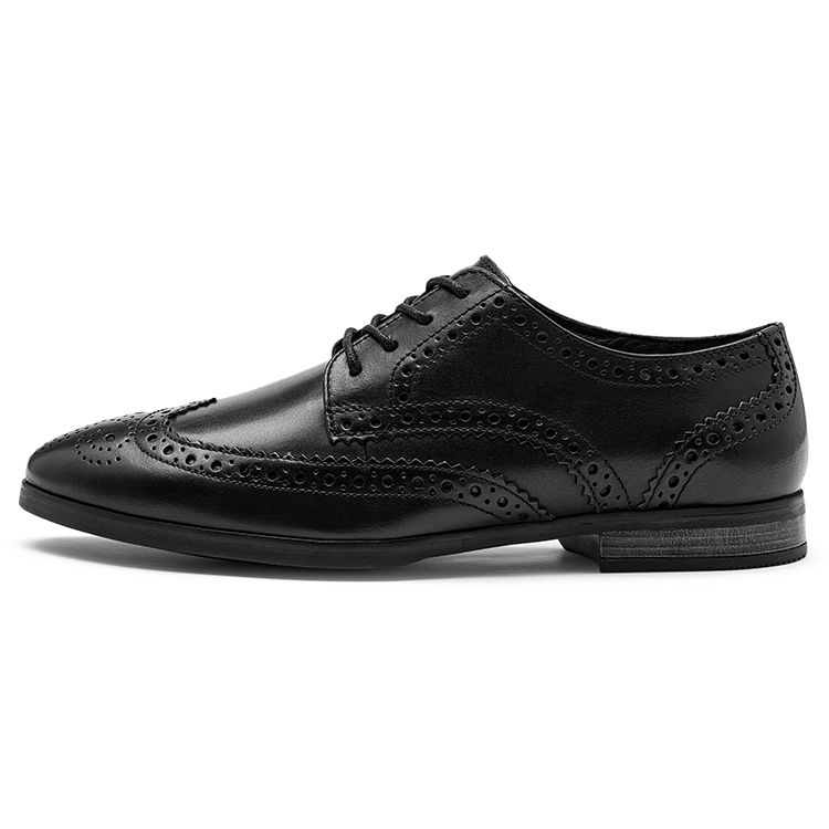 Clarks Кожаные туфли-броги серии Brady Мужские классические туфли Черные 261691717