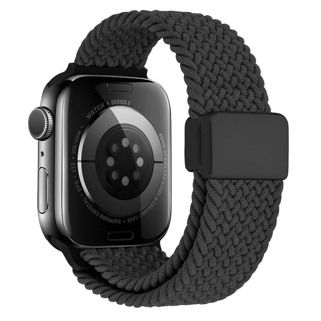Ремешок для Apple Watch Series 10 Ultra 9 8 7 SE 6 5 4 3 2 1 46 мм 49 мм 45 мм 44 мм 42 мм, нейлоновый регулируемый ремешок с магнитной застежкой