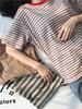 Women's Crew Neck Short Sleeve T Shirt Loose Fit Casual Stripe Print Basic Top Summer Daily Blouse