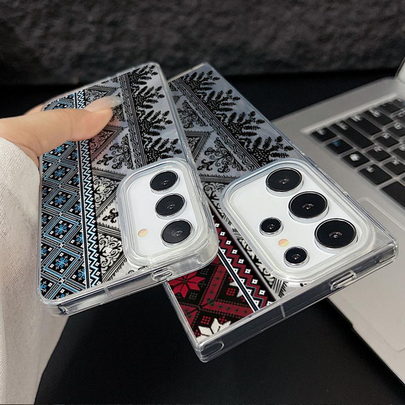 Лазерный чехол Camlet для Samsung Galaxy S24 FE S25 S24 S23 Ultra Plus A55 A56 A54 A25 A15 A16 A34 с винтажным узором тотем