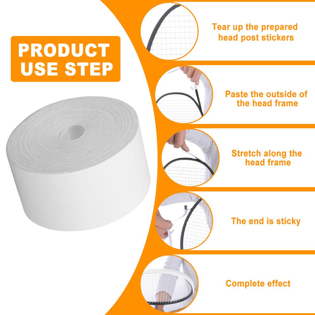 2 шт., наклейка на голову теннисной ракетки для бадминтона, защитная наклейка из искусственной кожи, 3,5 см x 5 м