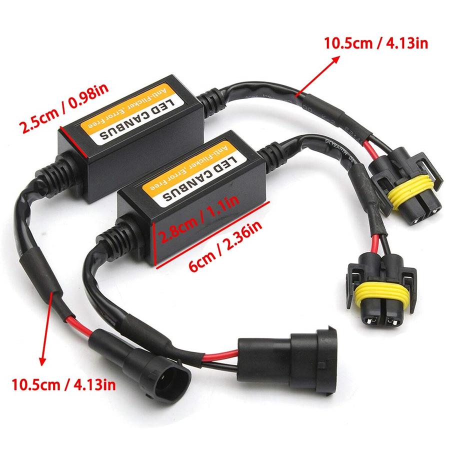 2X H8 H9 H11 LED Headlight Decoder Canbus Anti Flicker Error Free Load Resistor