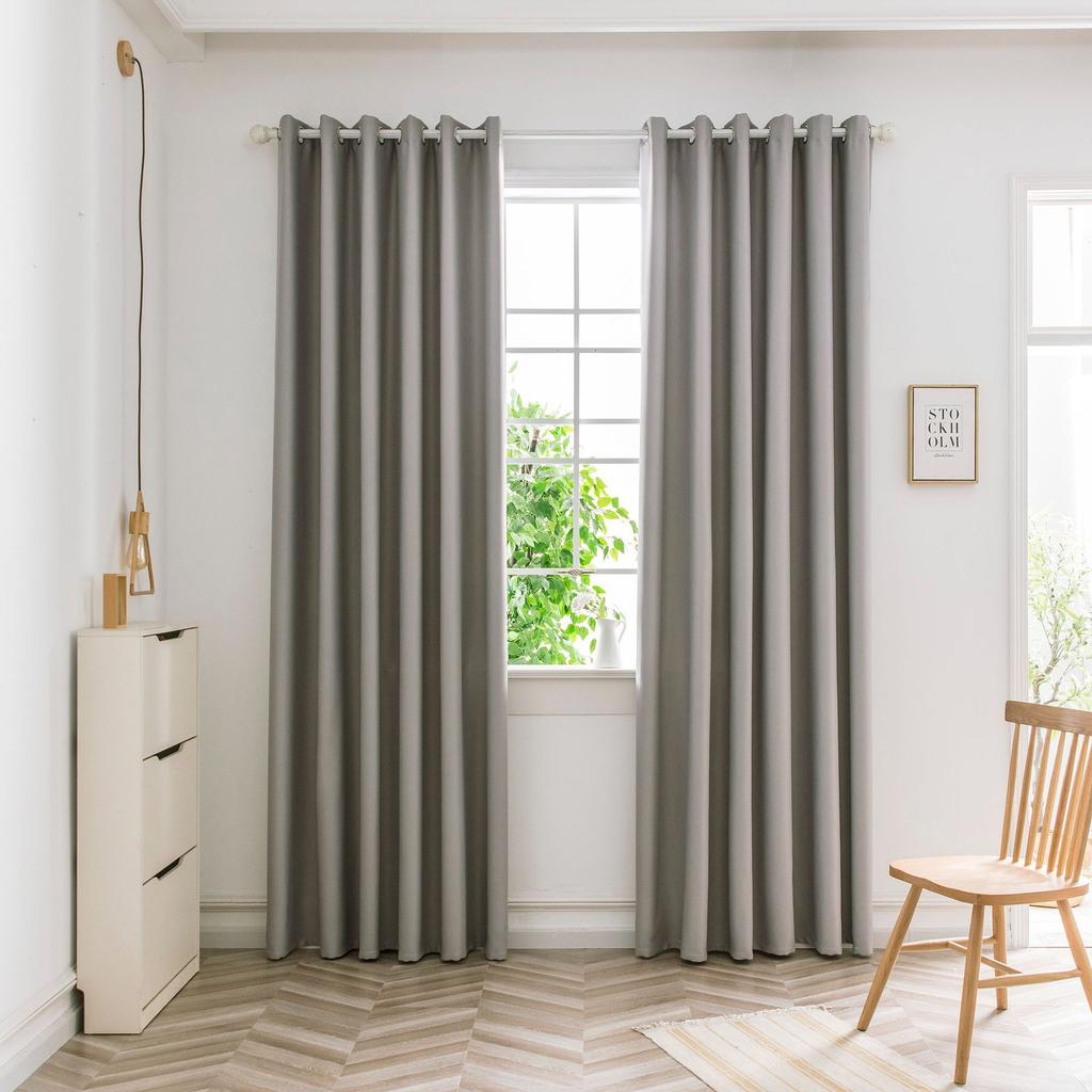 2pcs Modern Style High Precision Blackout Curtains with Grommet Top, Various Colors, Curtains for Living Room, Bedroom