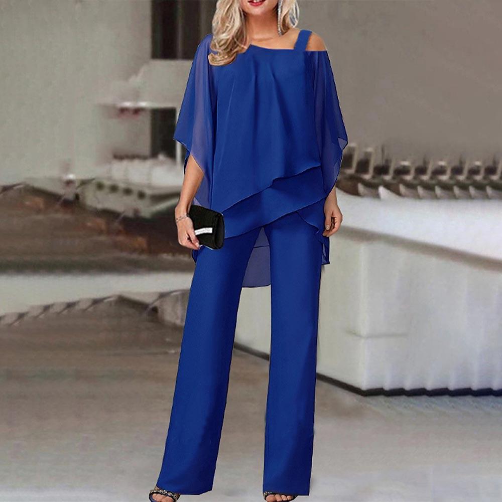 Women's Two-piece Lapel Long Sleeved Shirt Casual Solid Color Pants Wide Leg Set