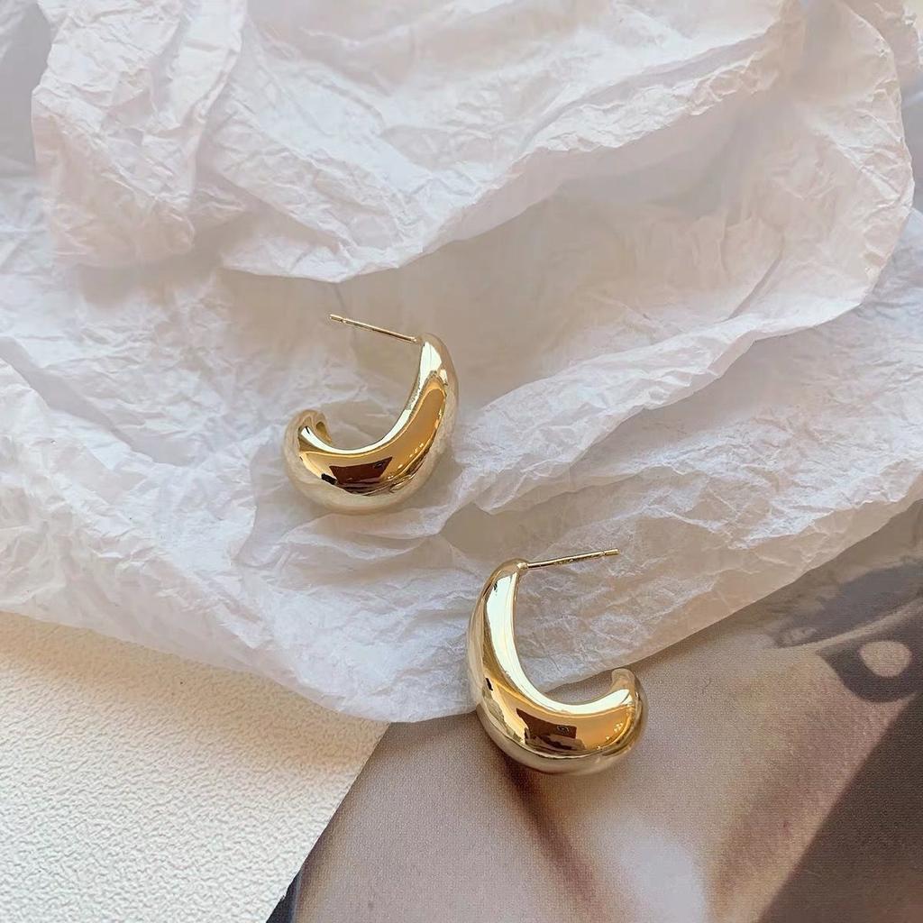 Металлические серьги-пусеты в геометрическом стиле, нишевые, простые, универсальные, модные, высокого класса