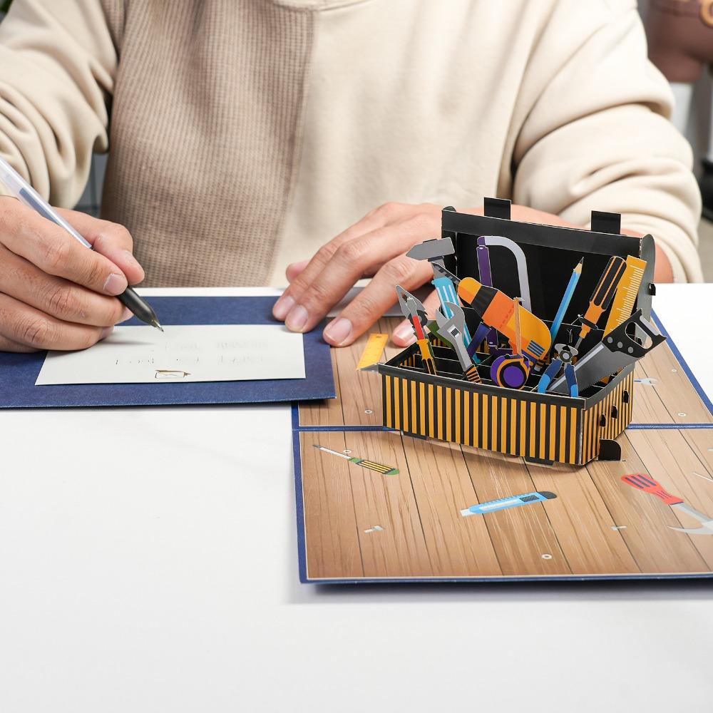 New For Dad Pop-Up 3D Stereo Greeting Card Handmade Gift Happy Fathers Day Card