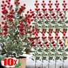 Artificial Berries Holly Red Berries Green Leaf Branches Dining Table Flower Arrangement Decoration DIY Xmas Tree Pendants