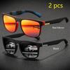 2 предмета модные винтажные квадратные спортивные солнцезащитные очки для мужчин и женщин для вождения и рыбалки брендовые дизайнерские солнцезащитные очки ретро мужские очки UV400