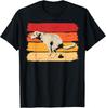 Retro Labrador Sunset Dog Pooping for Canine Owner Gift Unisex T-Shirt