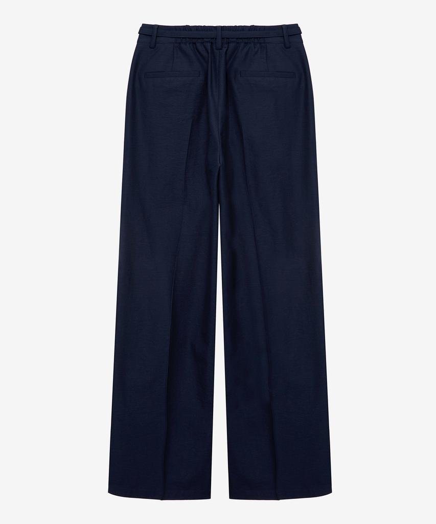 MIND BRIDGE WOMEN [W] Single-Pleat Wide Belted Elastic Pants - 2 Colors