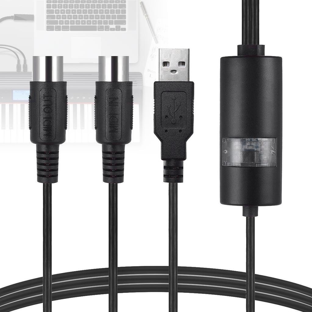 2 Meters MIDI USB Cable Electric Music Compile Interface Adapter Cable Converter