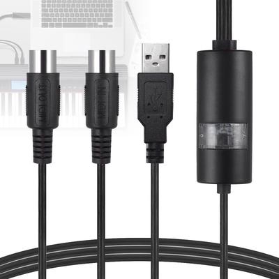 2-метровый MIDI-USB-кабель, адаптер для подключения электрической музыки, кабель-конвертер