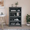 VidaXL Bookcase Grey 80x35x126 Cm Solid Pine Wood 821686