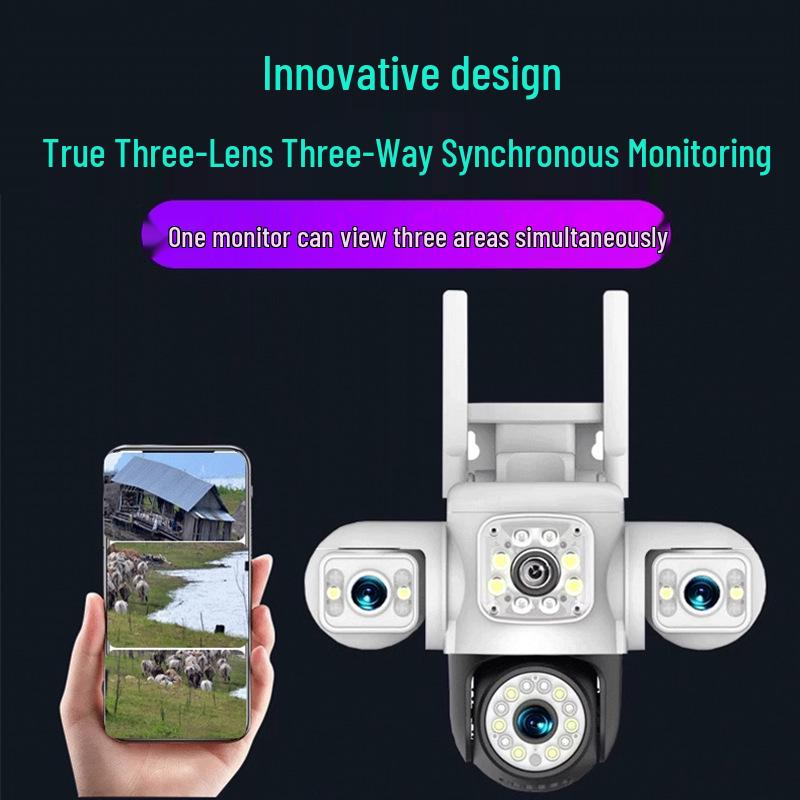Anzhiyi Tri-Lens WiFi Outdoor Camera with Dual-Way Intercom