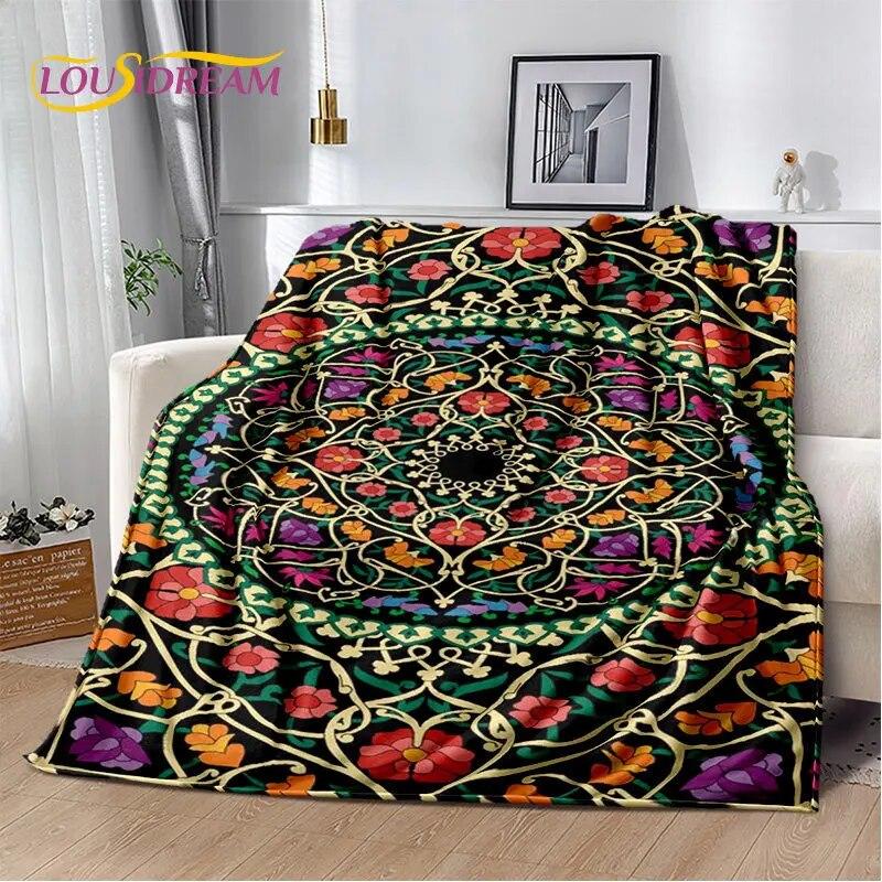 Nordic Bohemia Persia Series Soft Plush Blanket,Flannel Blanket Throw Blanket for Living Room Bedroom Bed Sofa Picnic Leisure