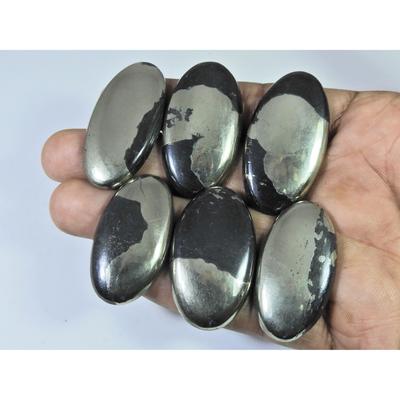 394 карата. Натуральный пирит Апачи Голд, овальный кабошон, россыпной драгоценный камень, набор из 6 шт. C-1288