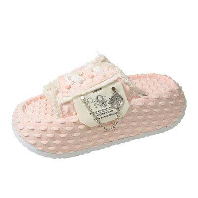 Мода 6СМ Мода Холст Летние Женские Шлепанцы Обувь на Платформе Граффити Мюли Вьетнамки Уличные Сандалии Сабо Плоская Повседневная Обувь Женская