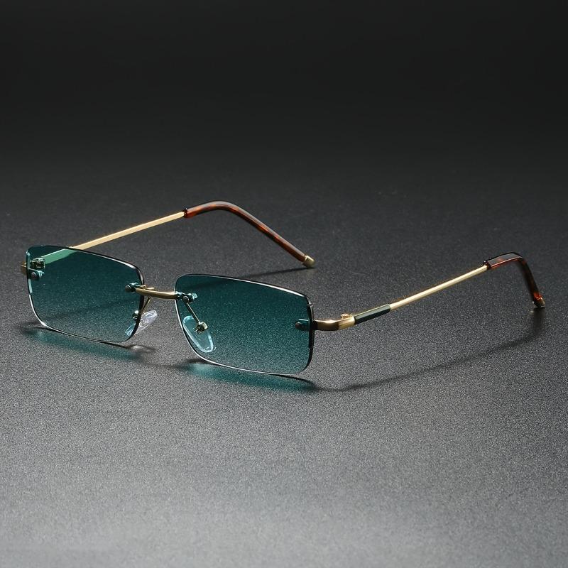 Non-polarized Square Vintage Sunglasses Women Square Colorful Classic Casual Frameless Rimless Men Sun Glasses