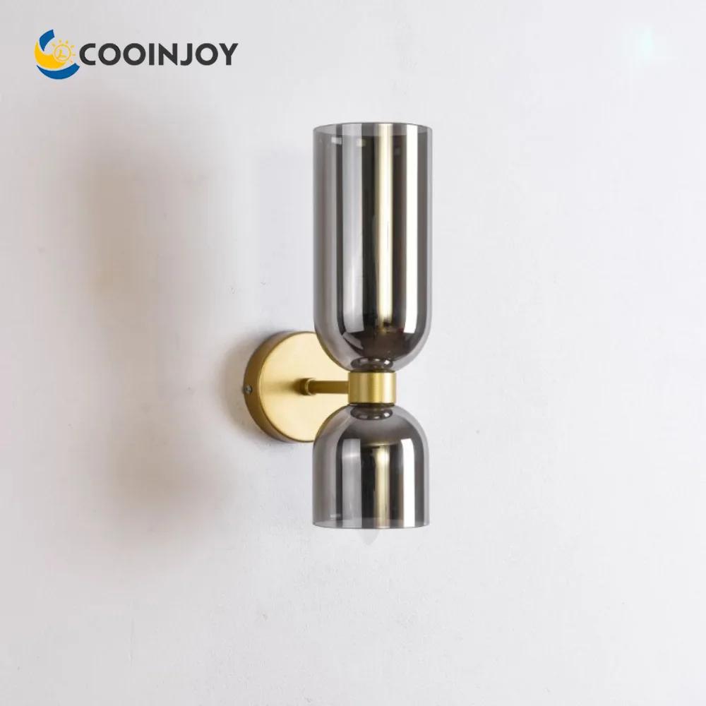 COOINJOY Modern Glass Wall Lamp LED Sconce Bedroom Bedside Living Room Home Lighting Fixture Indoor Decoration Nordic Light