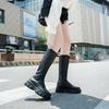 2025 New Thick Soled Black Motorcycle Boots for Women's Spring and Summer Styles Mid Calf Boots High Leg Knight Boots