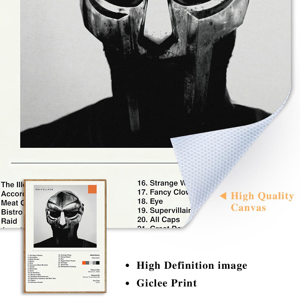 Певица Madvillain MF Doom плакаты Декор комнаты Хип-Хоп Рэп Музыкальный Альбом Звезда Настенная Картина на Холсте Для Гостиной Домашний Декор
