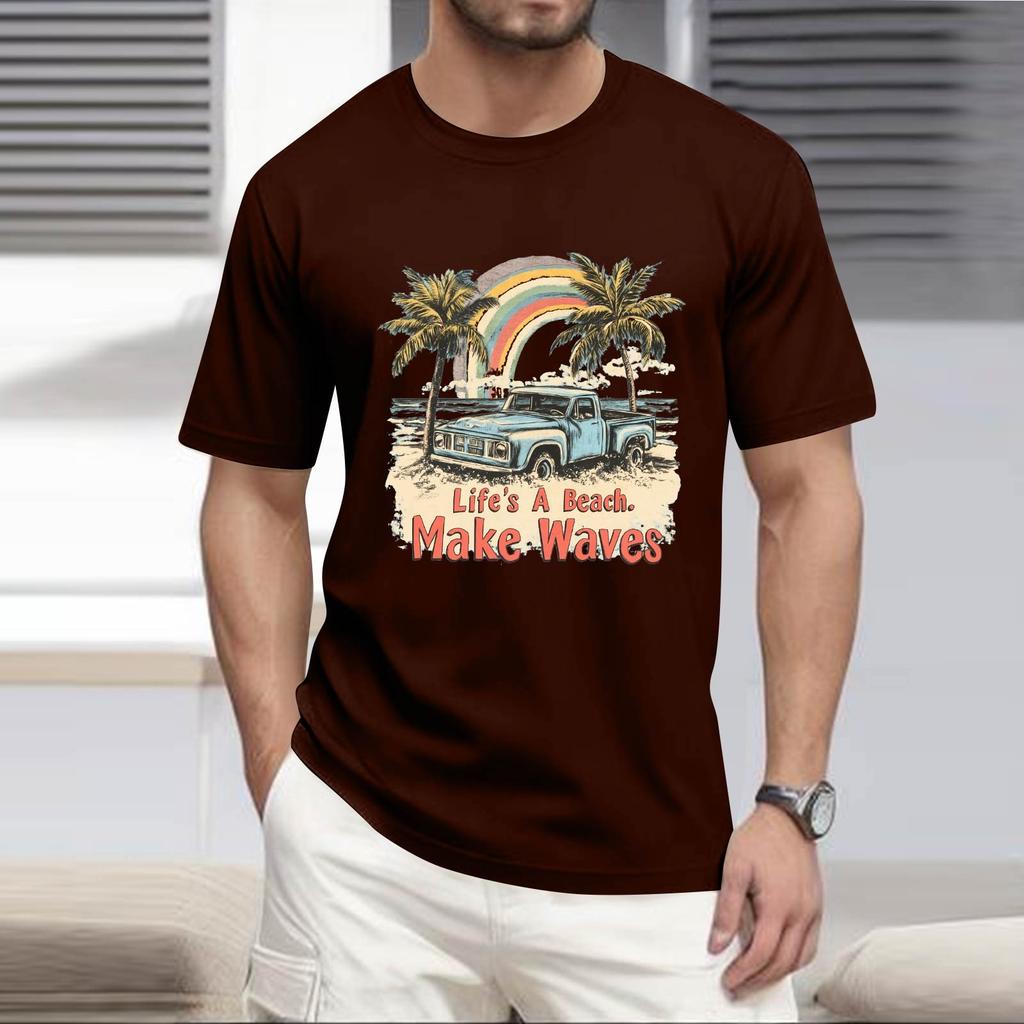 Мужская рубашка с воротником-стойкой и коротким рукавом, свободная рубашка для отдыха и отдыха, мужская