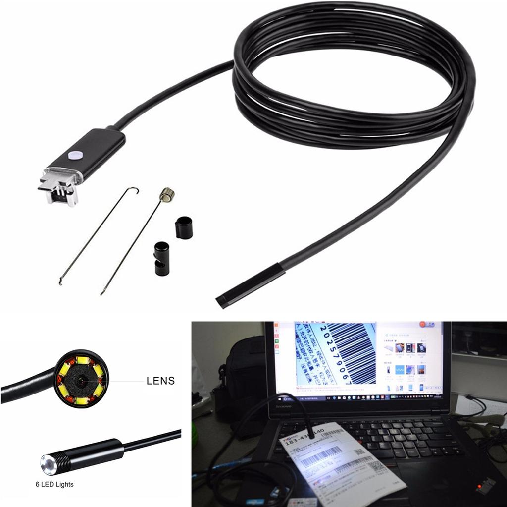 5M Car Endoscope 7mm Endoscope HD USB Android 6 LED Inspection Borescope Camera