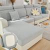 Plush Sofa Seat Cover for Living Room Velvet Cushion Elastic Corner Couch 1/2/3/4 Seater Solid Slipcovers Set