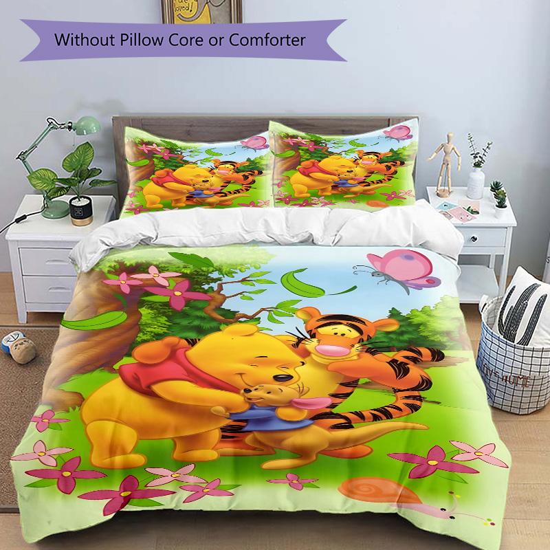 Winnie Pooh Tigger Adventure Print 3Pcs Bedding Setduvet Cover With 2 Bedropillowcase Home Birthday Gift