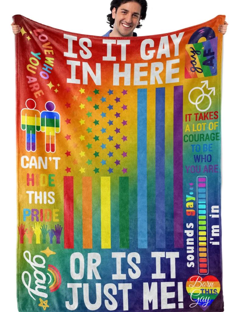 Throw Blankets LGBT Gay Pride Lesbian Rainbow Flannel Blanket for Couch Sofa Blankets Large Bedding Gifts for Christmas New Year