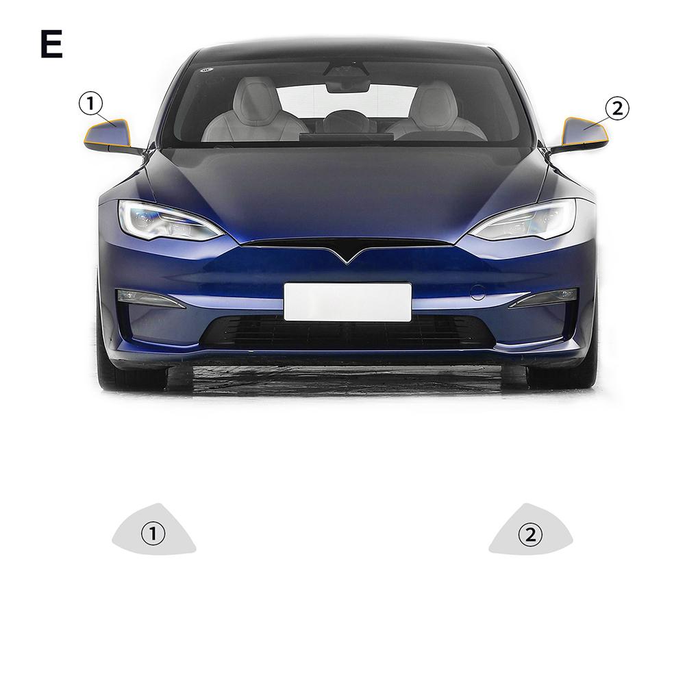 Предварительно вырезанная защитная пленка PPF для фар автомобиля TPU для Tesla Model 3 Y X S - Зеркало заднего вида Прозрачная Защита от царапин