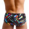 Men's Swim Brief Fashion Print Bikini Shorts with Removeable Pad Swimwear