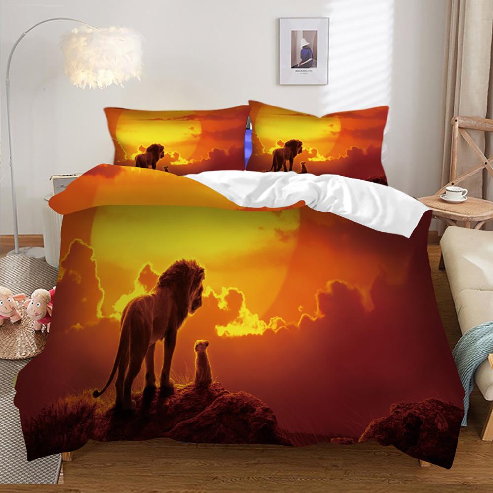 Pet Cats and Dogs Print Bedding Set Duvet Cover, Animals Quilt Cover and Pillowcase Comforter King Queen Size Boys Adult Bedding