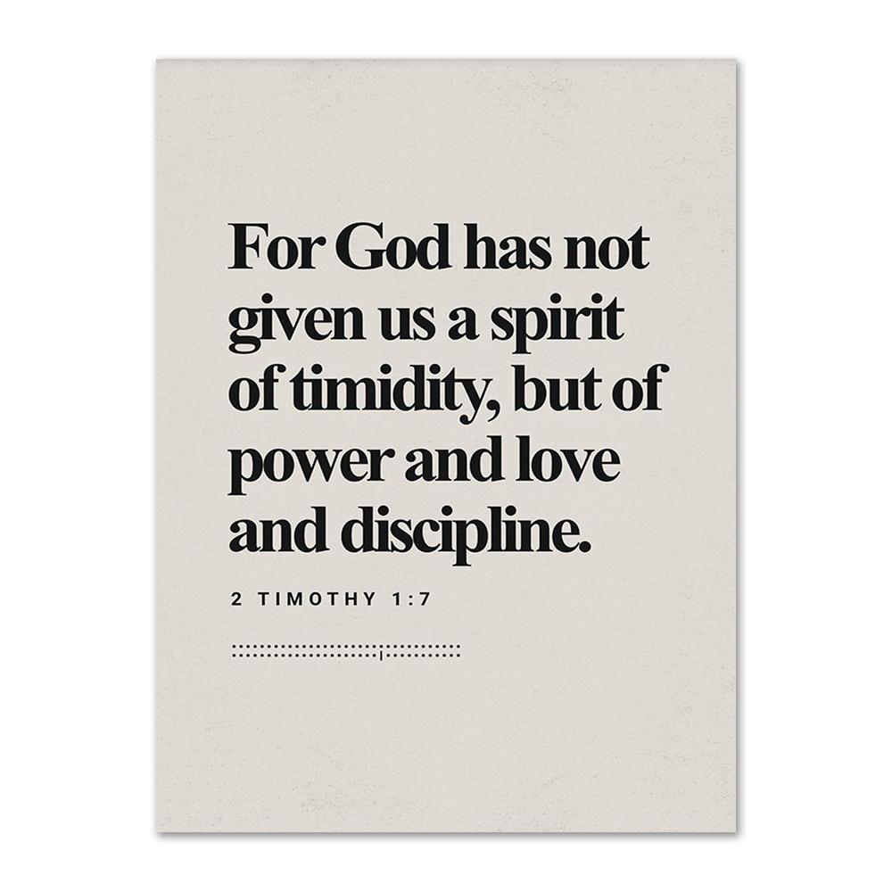 2 Timothy 1:7 Bible Verse Prints Wall Art Modern Bible Scripture Canvas Painting Christian Faith Poster No Fear Spirit of Love