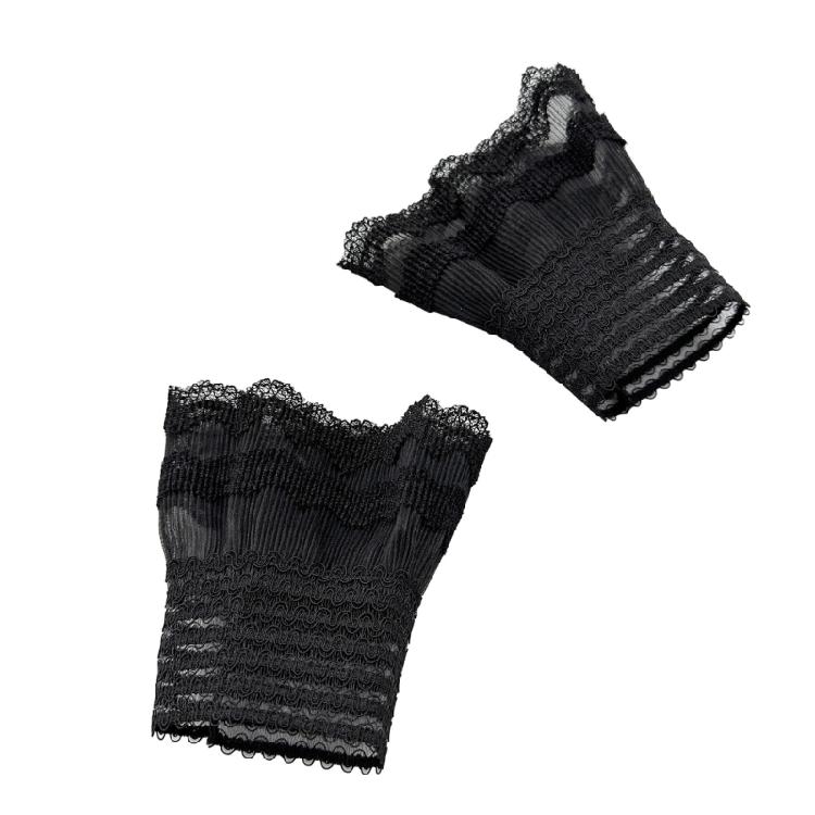 1 пара белых кружевных манжет, комплект аксессуаров для костюма, кружевная сетка, расклешенные рукава, съемные манжеты, плиссированные накладные манжеты со складками
