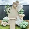 White Beige Green Balloon Garland Arch Kit Baby Shower Boy Girl Birthday Party Decoration Wedding Engagement Green Balloon Set Baptism Christening