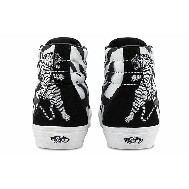 Vans Sk8 Reissue Tiger Embroidery Tiger Stripe High Top Skate Shoes Unisex Sneakers Multicolor VN0A2XSBWHT