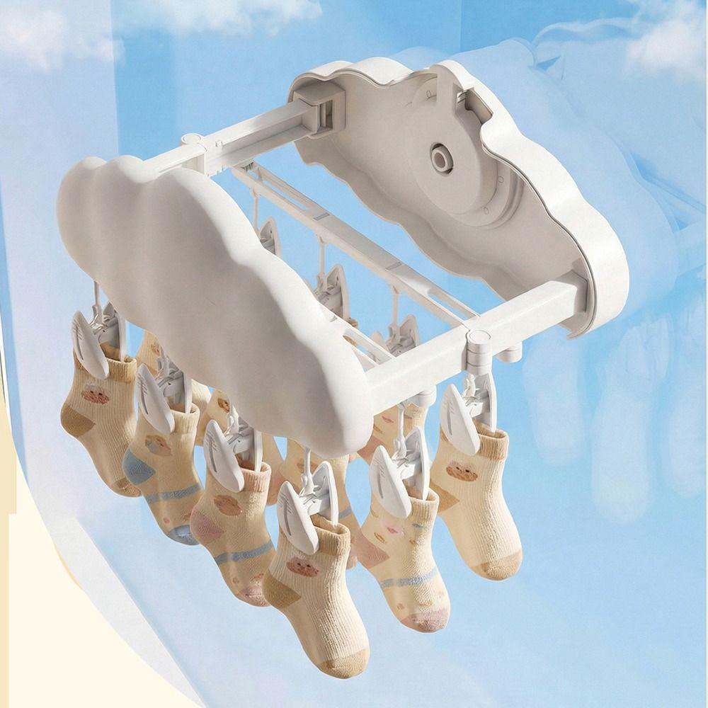 Expandable Folding Drying Rack Suction Cup Hanging Clothes Stand Baby Clothes Hanger  Home Use