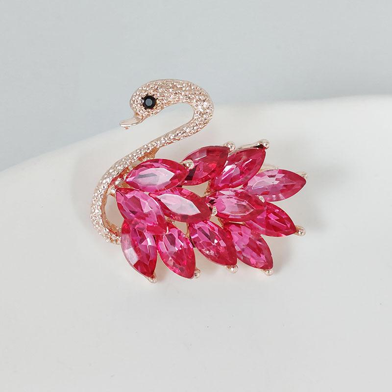 Корейская мода милая брошь в виде лебедя из кристаллов женская элегантная брошь в виде птицы с животными для повседневных вечеринок и офиса для женщин