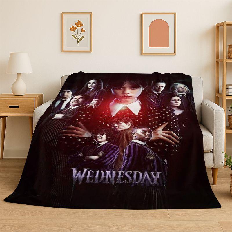 Classic W-Wednesday TV Soft Flannel Throw Blanket,Cozy Blanket for Bed,Couch,Sofa,Bedroom,Living Room,Travel,Picnic Camping
