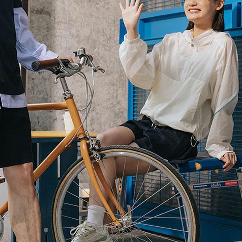 Li-Ning Женская куртка с капюшоном с цветочной вышивкой Sports Life Series Off-White AFDT434-6