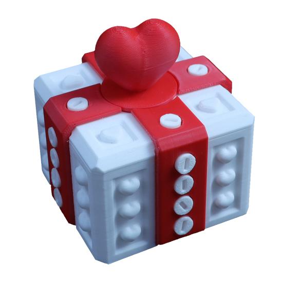 Подарочная коробка на День святого Валентина Раздражающая подарочная коробка с винтами 3D-печатная головоломка-игрушка для розыгрыша Раздражающая подарочная коробка в виде сердца для любимых