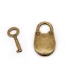 Bronze Metal Vintage Lock Mini Old With Key Padlocks