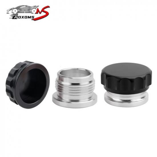 2pcs 1.5" Black Aluminium Alloy Weld On Filler Neck And Cap Oil Fuel Water Tank