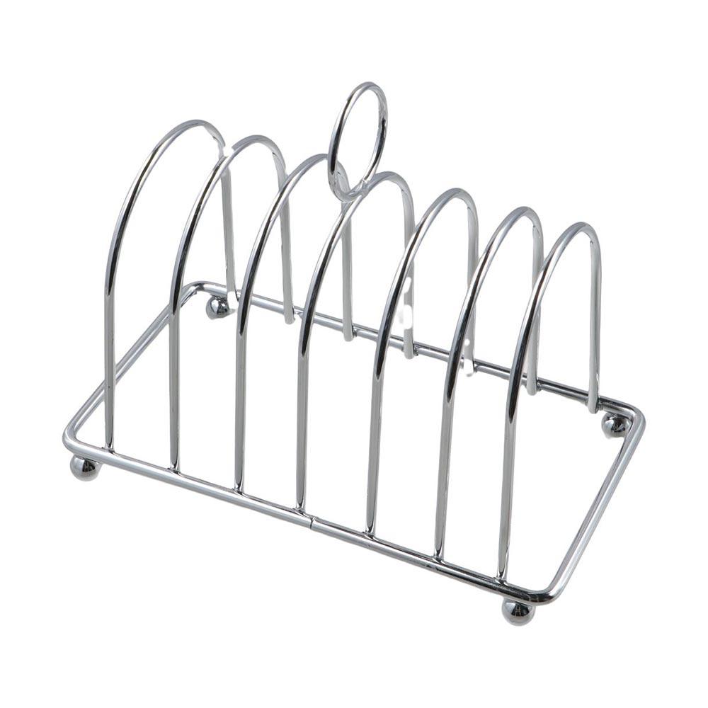 6 Slots Bread Rack Stainless Steel Cooling Cooling Holder Dish Rack Slices Toast Rack  Sponge