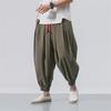 Мужские летние свободные брюки Nine-Point Wide Leg из хлопка и льна